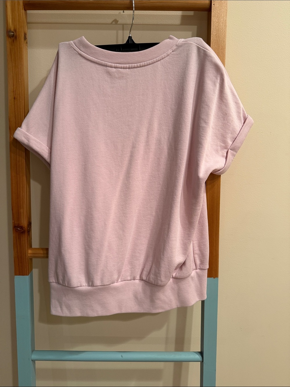 GAP Light Pink Tie-Front Short Sleeve Sweatshirt - Picture 4 of 4